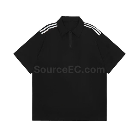 客製化條紋拉鍊翻領polo衫禮品