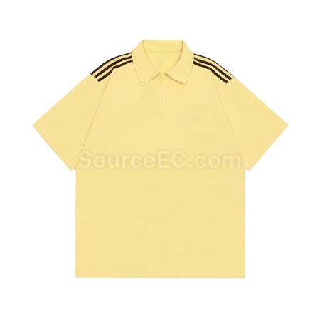 客製化條紋拉鍊翻領polo衫禮品