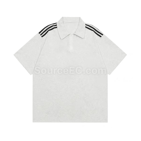 客製化條紋拉鍊翻領polo衫禮品