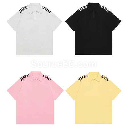 客製化條紋拉鍊翻領polo衫禮品