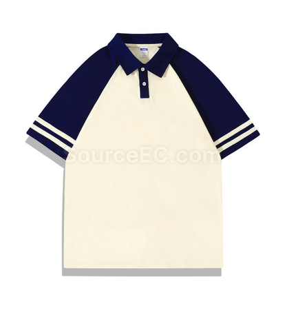 客製化復古雙杠撞色polo衫禮品