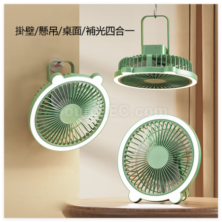 桌面折疊便攜檯燈風扇