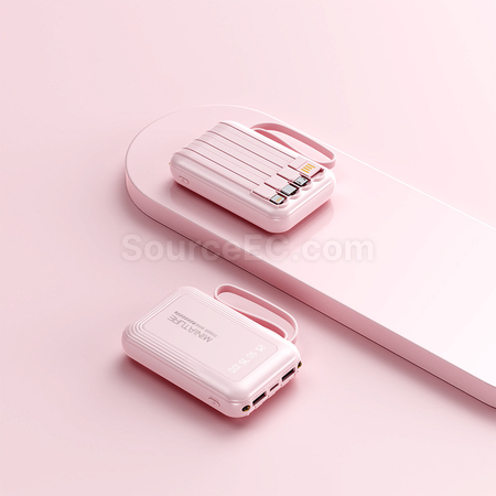 客製化3C認證自帶四線移動電源禮品