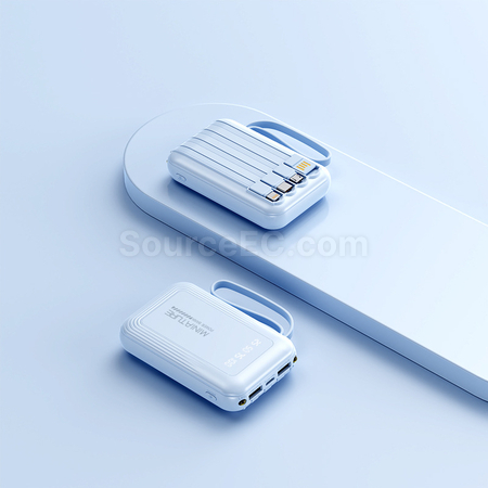 客製化3C認證自帶四線移動電源禮品