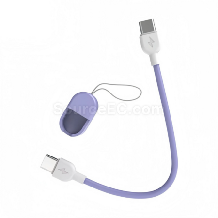 客製化type-c快充蘋果便捷式二合一鑰匙扣充電線禮品