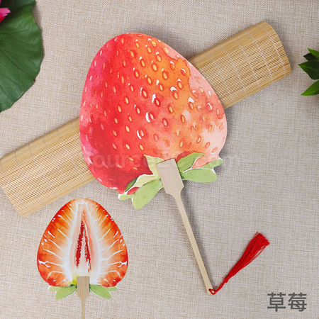 客製化夏季爆款熱賣水果扇子禮品