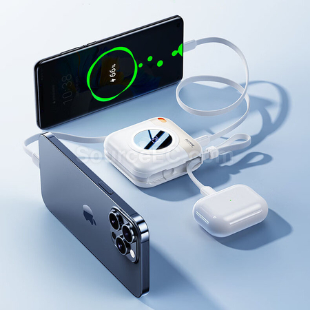 客製化3C認證磁吸帶線行動電源快充禮品