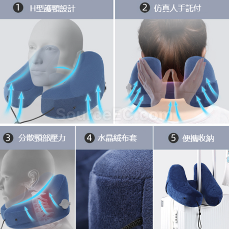 客製化U型充氣 H連帽護頸枕禮品