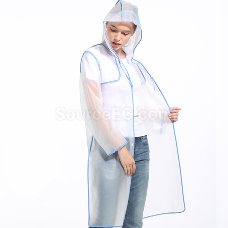 客製化彩色捆條透明雨衣禮品