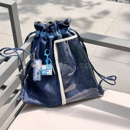客製化牛仔抽繩束口雙肩包痛包禮品