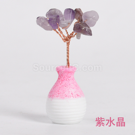 客製化迷你小花瓶水晶發財樹禮品