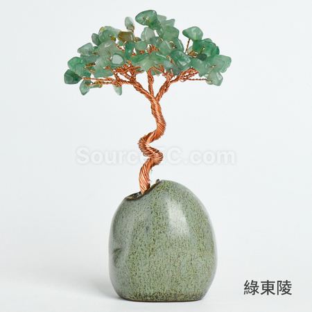 客製化禪意盆景水晶發財樹禮品