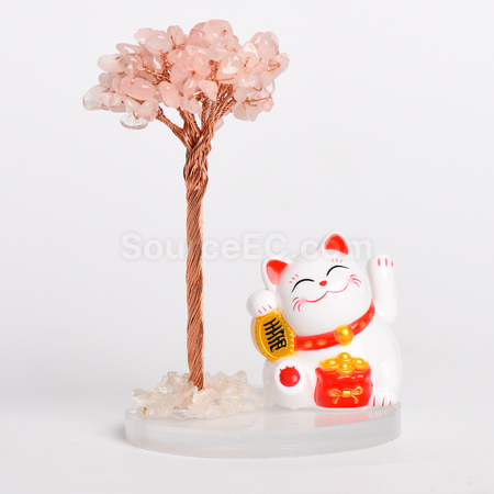 客製化招財貓水晶發財樹禮品