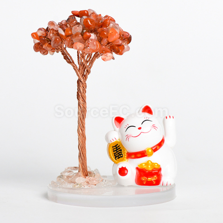 客製化招財貓水晶發財樹禮品