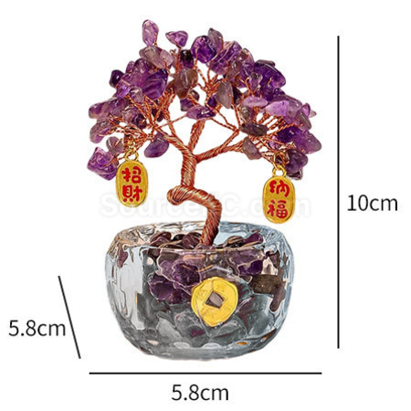 客製化迷你盆景水晶發財樹禮品