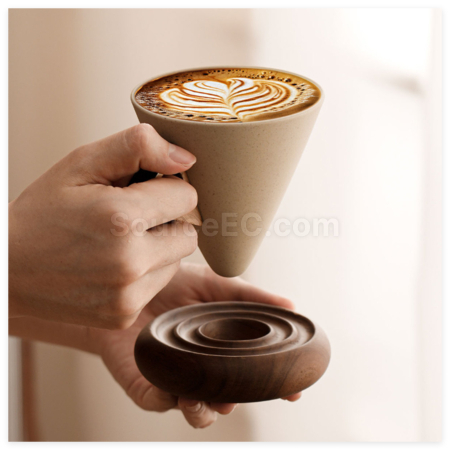 客製化粗陶漏斗咖啡杯禮品