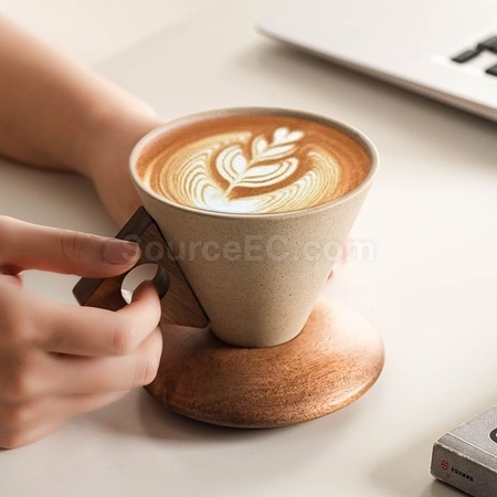 客製化粗陶漏斗咖啡杯禮品