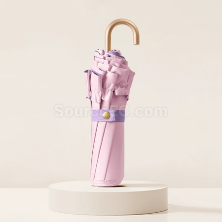客製化花邊三折彎鉤摺疊傘禮品