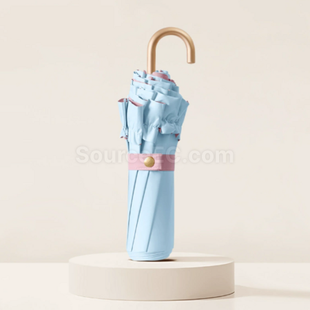 客製化花邊三折彎鉤摺疊傘禮品