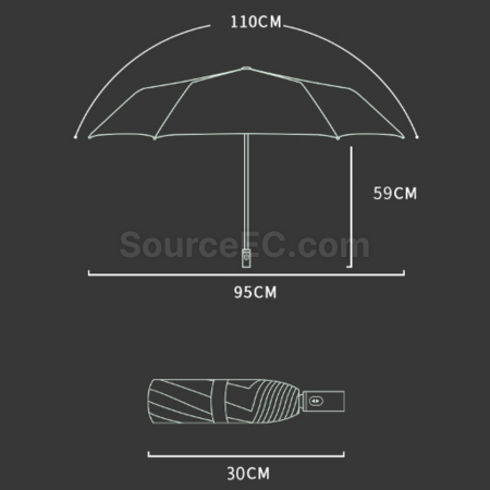 客製化環扣自動三折雨傘禮品