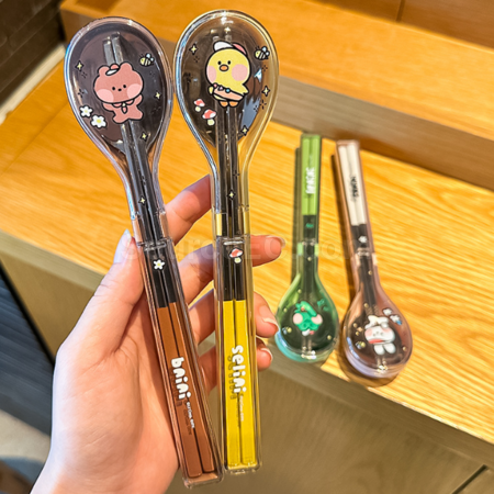 客製化不鏽鋼筷子勺子套裝便攜餐具禮品
