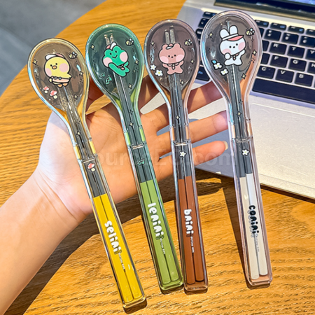 客製化不鏽鋼筷子勺子套裝便攜餐具禮品