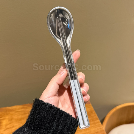 客製化不鏽鋼筷子勺子套裝便攜餐具禮品