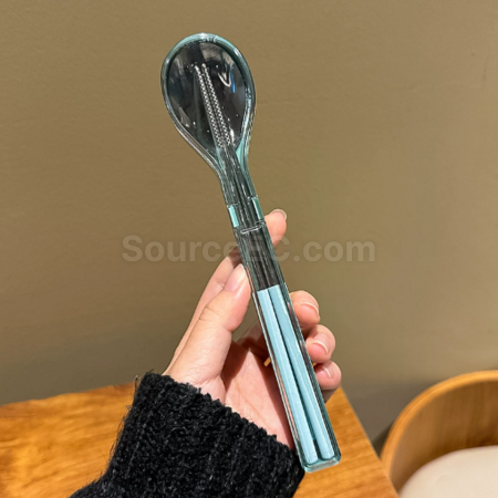 客製化不鏽鋼筷子勺子套裝便攜餐具禮品