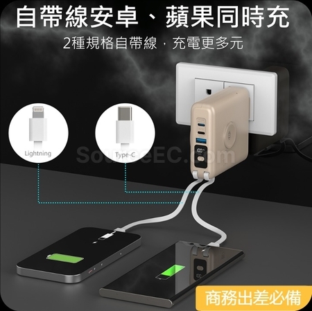 客製化30W多功能3合1行動電源（BSMI證書）禮品