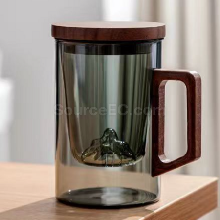 客製化高硼矽玻璃水杯茶水分離泡茶杯禮品