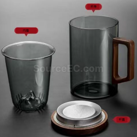 客製化高硼矽玻璃水杯茶水分離泡茶杯禮品