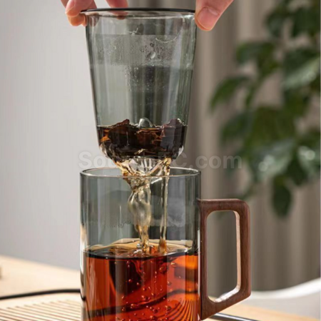 客製化高硼矽玻璃水杯茶水分離泡茶杯禮品