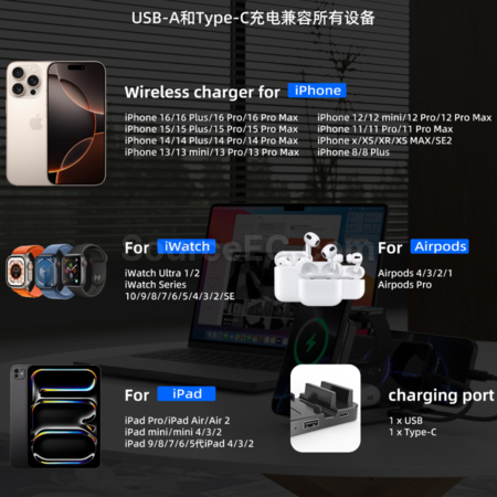 客製化磁吸無線五合一多功能折疊手機支架禮品