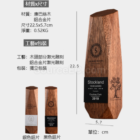 客製化實木獎座禮品