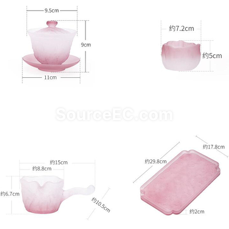 客製化日式琉璃紫磨砂茶具套裝禮品