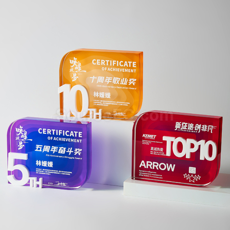 客製化數字週年水晶獎座禮品
