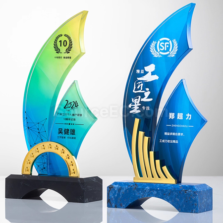 客製化帆船水晶獎座禮品