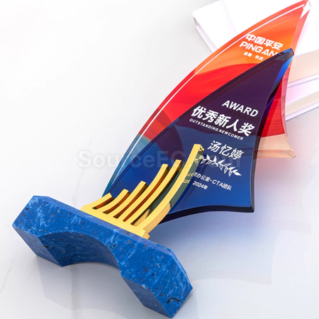 客製化帆船水晶獎座禮品