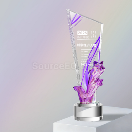 客製化炫彩水晶獎座禮品