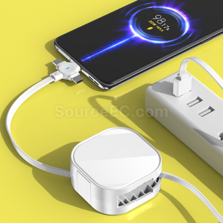 客製化伸縮收納支架三合一數據線禮品