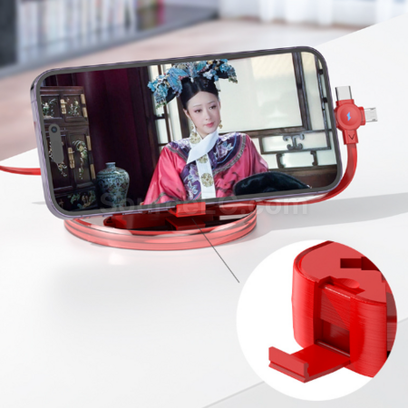 客製化伸縮收納支架三合一數據線禮品