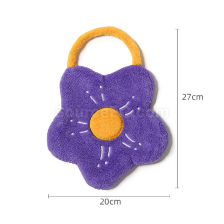 客製化珊瑚絨刺繡花朵造型毛巾禮品