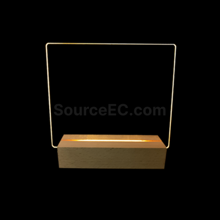 客製化3d小夜燈記事板實木led臺燈禮品