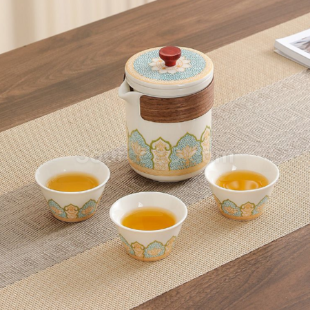 客製化便攜旅行陶瓷茶具套裝禮品