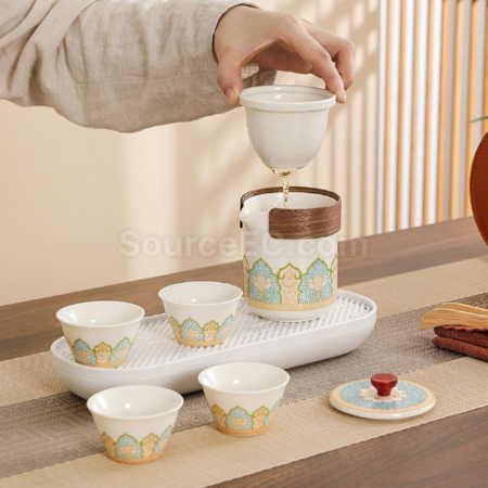 客製化便攜旅行陶瓷茶具套裝禮品