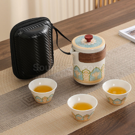 客製化便攜旅行陶瓷茶具套裝禮品