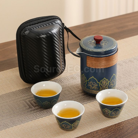 客製化便攜旅行陶瓷茶具套裝禮品