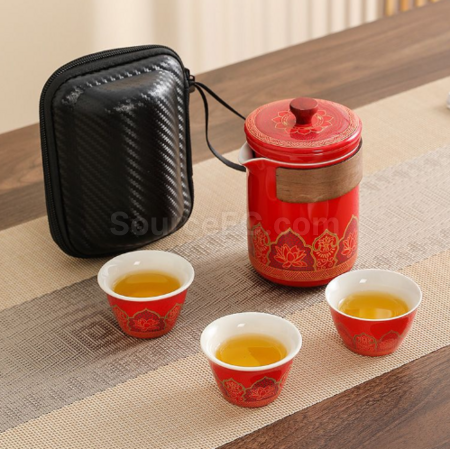 客製化便攜旅行陶瓷茶具套裝禮品
