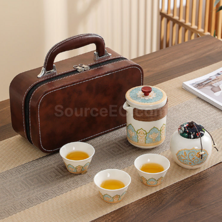客製化便攜旅行陶瓷茶具套裝禮品