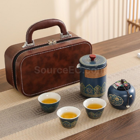 客製化便攜旅行陶瓷茶具套裝禮品